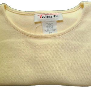 TALBOTS Vintage 90s USA Made Pique Pullover Tee Shirt Blouse Yellow Small